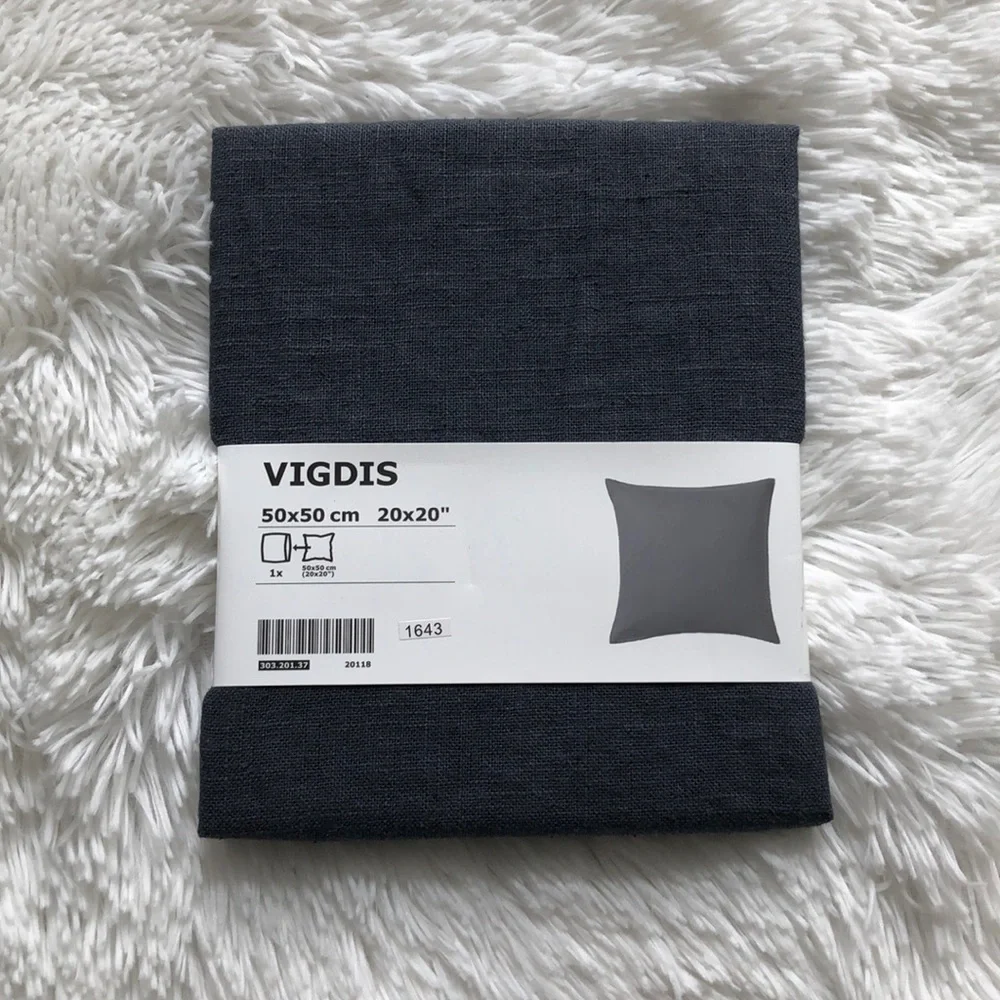 IKEA dark grey linen pillow cover
