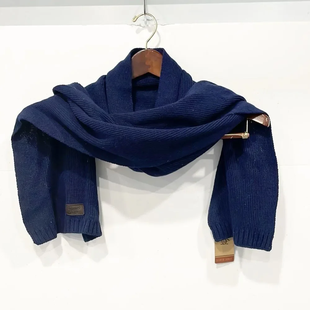 NEW An‎ Original Penguin Blue Men's Knit Scarf NWT Classic Minimalist Preppy