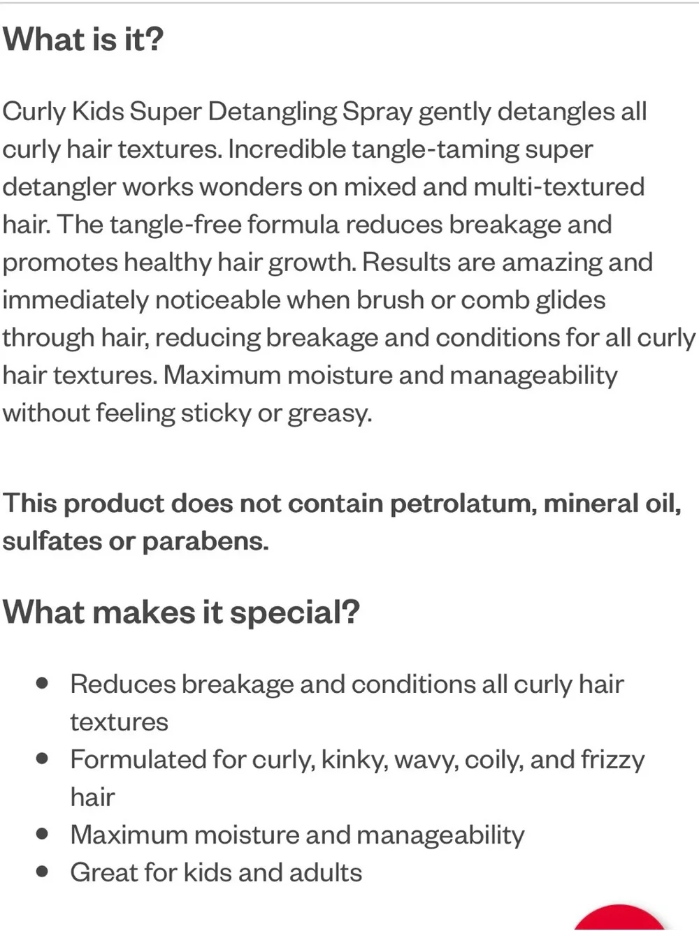 curly kids super detangling